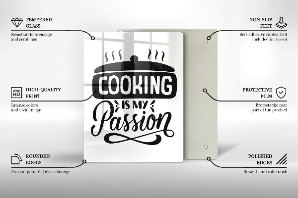 Chopping board glass Cooking is my passion