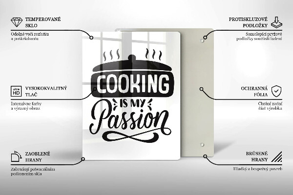 Chopping board glass Cooking is my passion