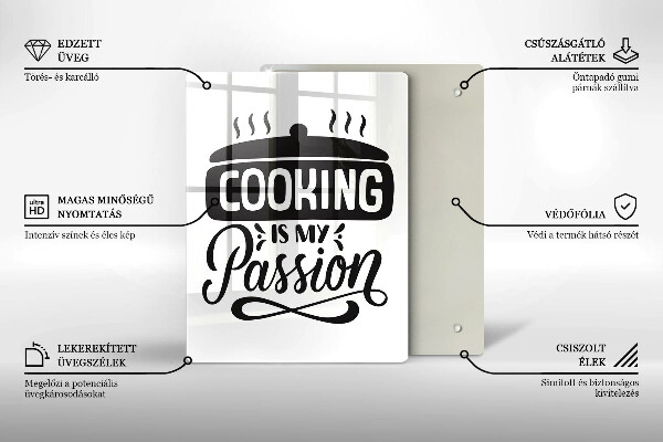 Chopping board glass Cooking is my passion