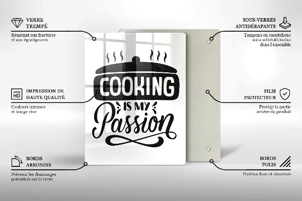 Chopping board glass Cooking is my passion