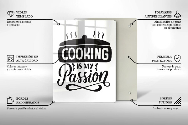 Chopping board glass Cooking is my passion