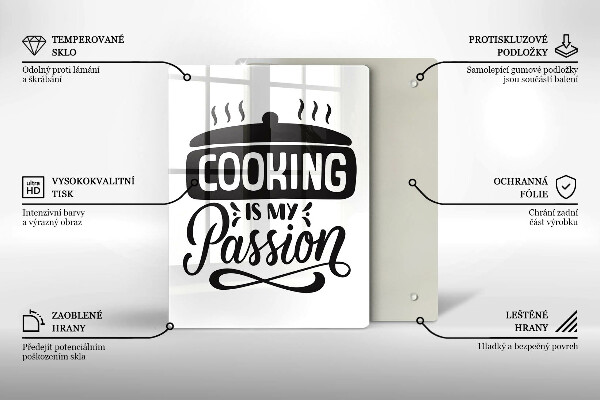 Chopping board glass Cooking is my passion