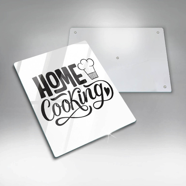 Chopping board glass Home Cooking inscription