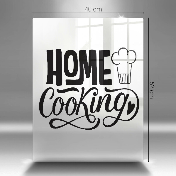 Chopping board glass Home Cooking inscription