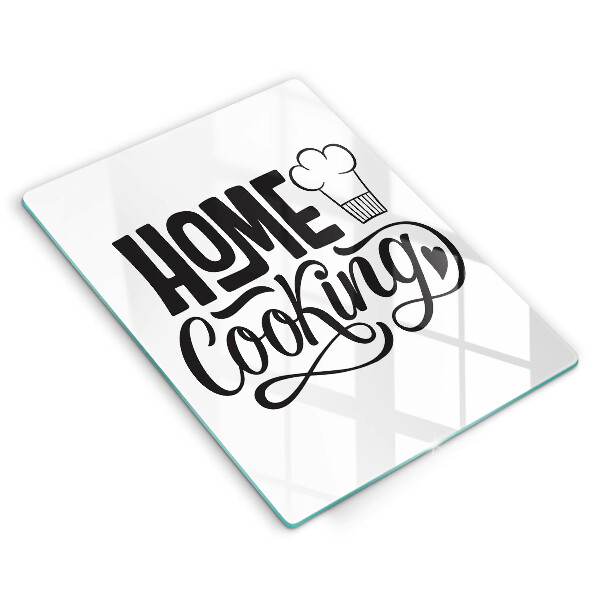 Chopping board glass Home Cooking inscription