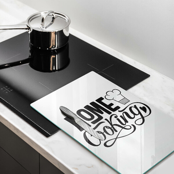Chopping board glass Home Cooking inscription
