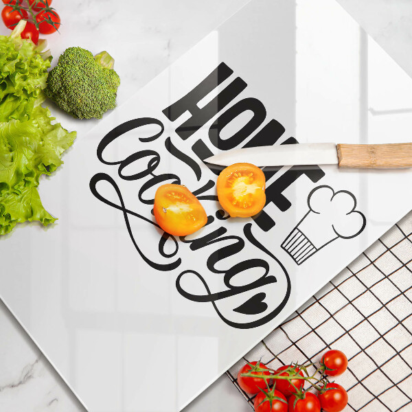 Chopping board glass Home Cooking inscription