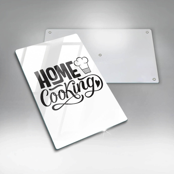 Chopping board glass Home Cooking inscription