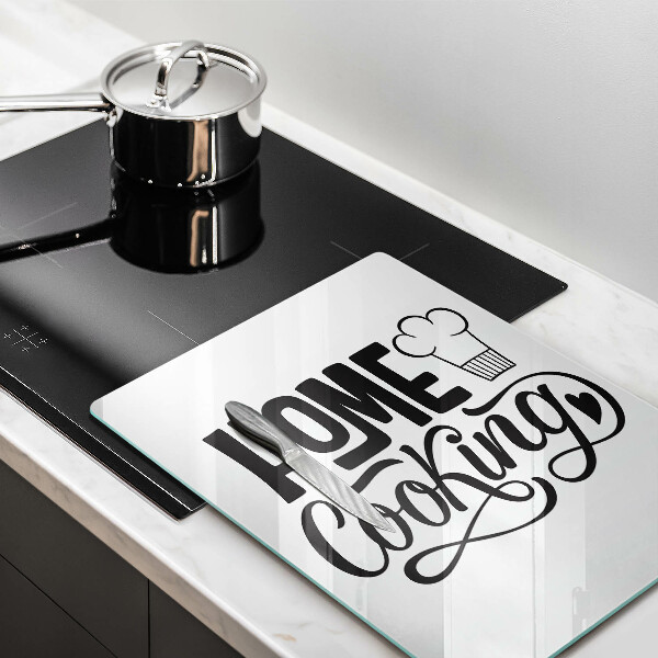 Chopping board glass Home Cooking inscription