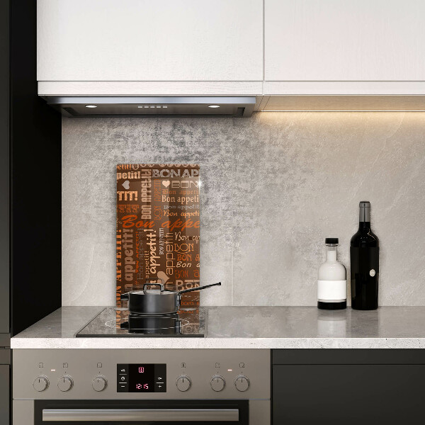Chopping board glass Text Bon Appetit