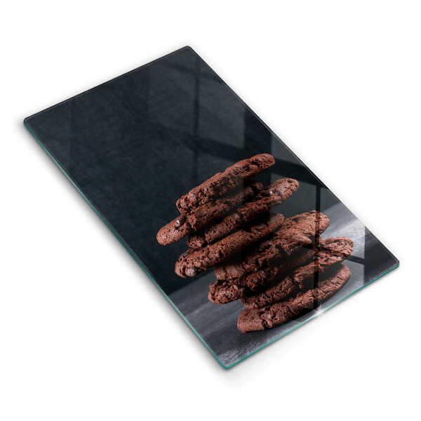 Chopping board glass Chocolate cookies