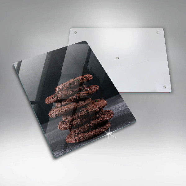 Chopping board glass Chocolate cookies