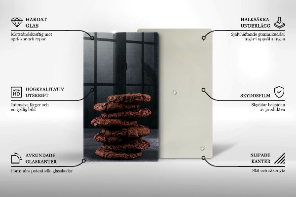 Chopping board glass Chocolate cookies