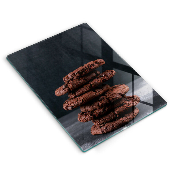 Chopping board glass Chocolate cookies