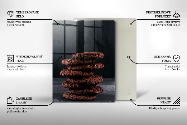 Chopping board glass Chocolate cookies