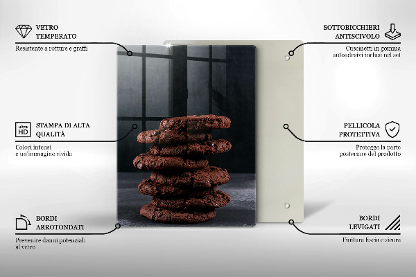 Chopping board glass Chocolate cookies