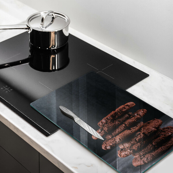Chopping board glass Chocolate cookies