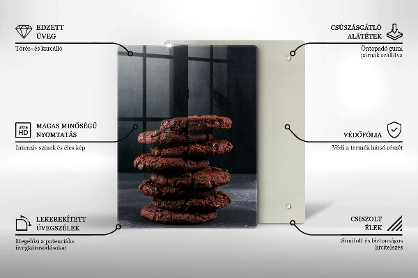 Chopping board glass Chocolate cookies