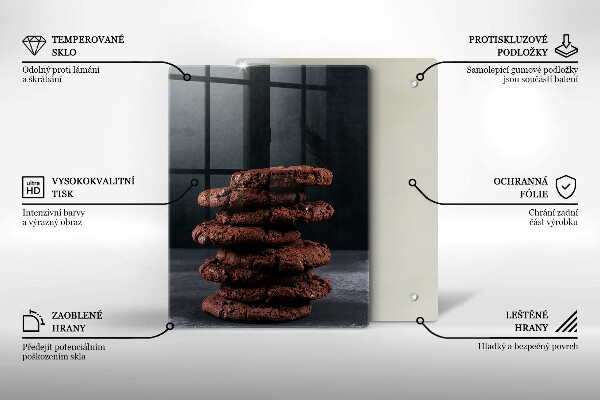 Chopping board glass Chocolate cookies