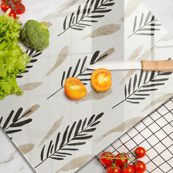 Chopping board glass Boho plants