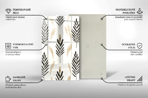 Chopping board glass Boho plants