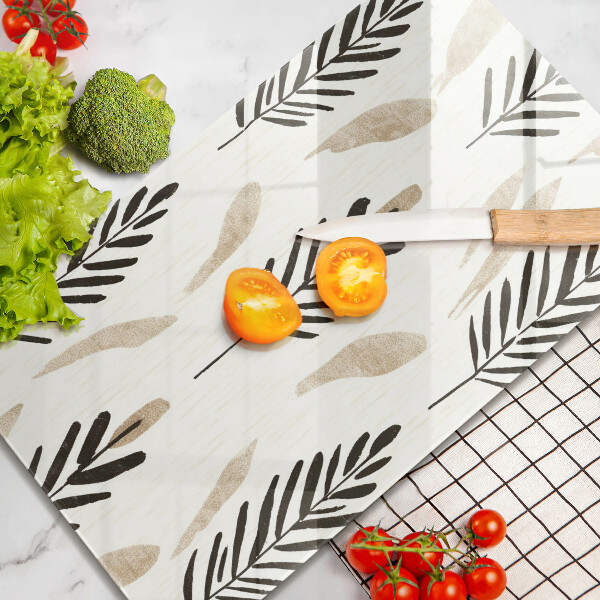 Chopping board glass Boho plants