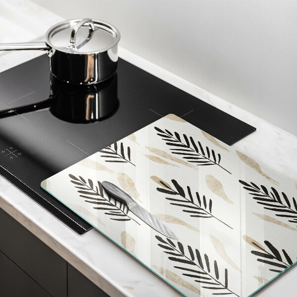 Chopping board glass Boho plants