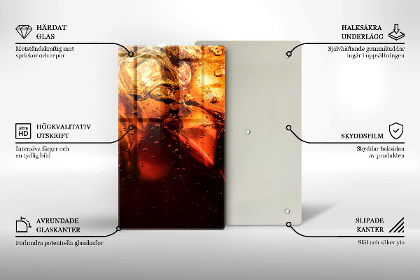 Chopping board glass Cola drink with ice