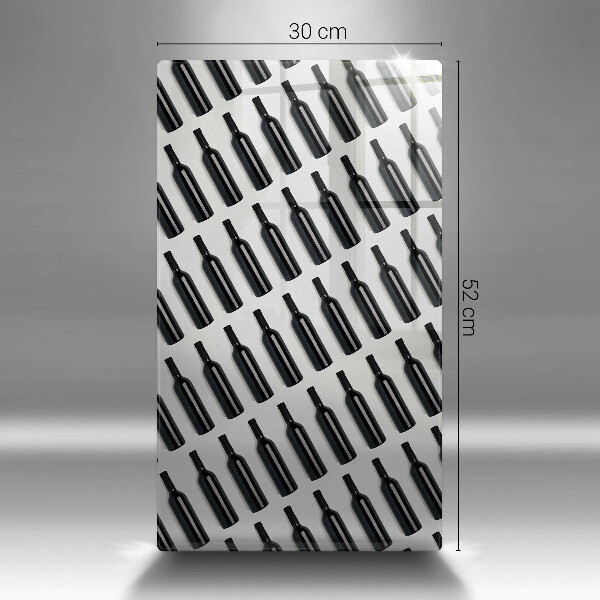 Chopping board glass Black bottles of wine