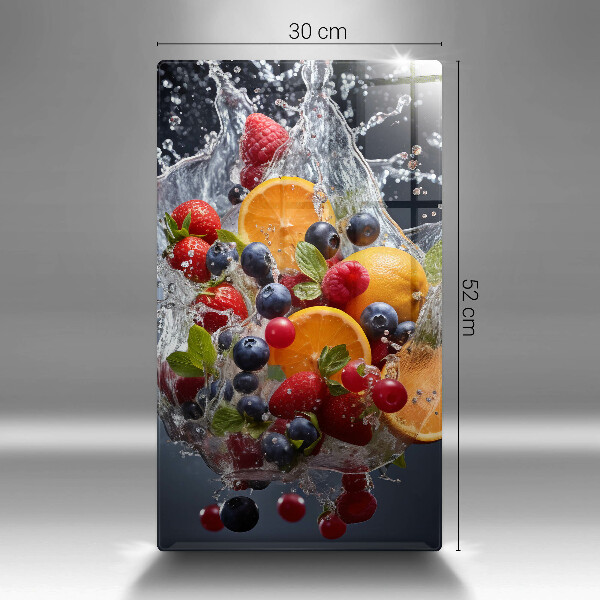 Chopping board glass Fruit in water