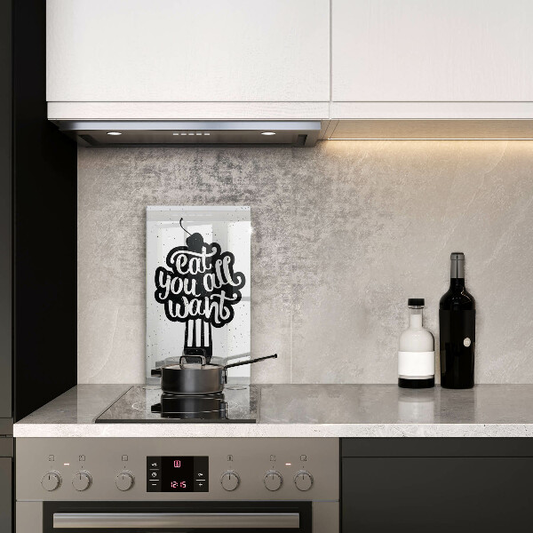 Chopping board glass The inscription Eat You All Want