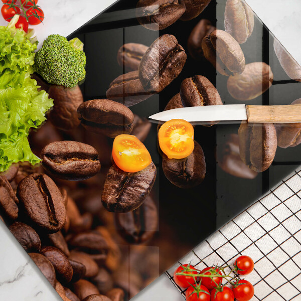 Chopping board glass Brown coffee beans