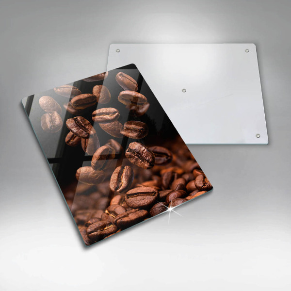 Chopping board glass Brown coffee beans