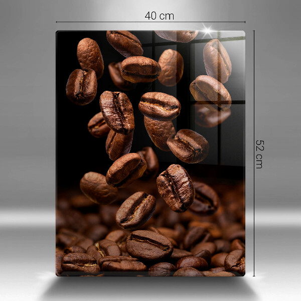 Chopping board glass Brown coffee beans