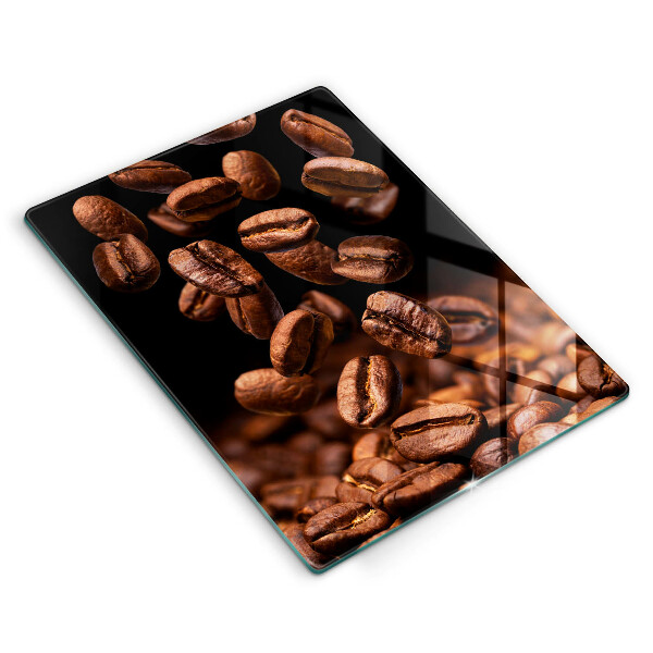 Chopping board glass Brown coffee beans