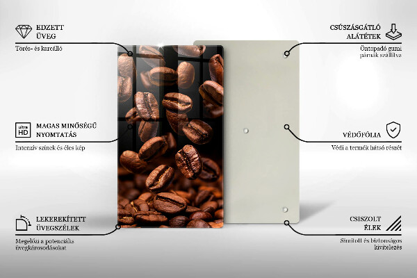 Chopping board glass Brown coffee beans