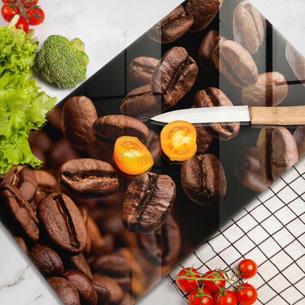Chopping board glass Brown coffee beans