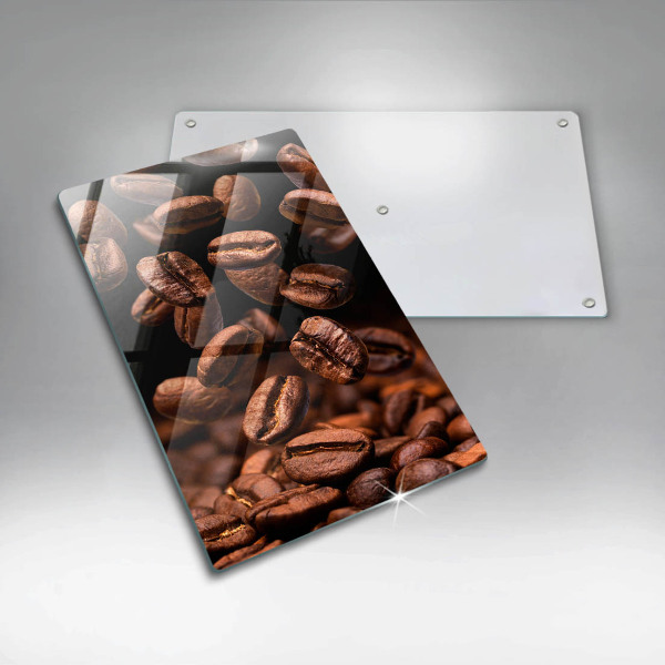 Chopping board glass Brown coffee beans