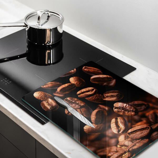 Chopping board glass Brown coffee beans
