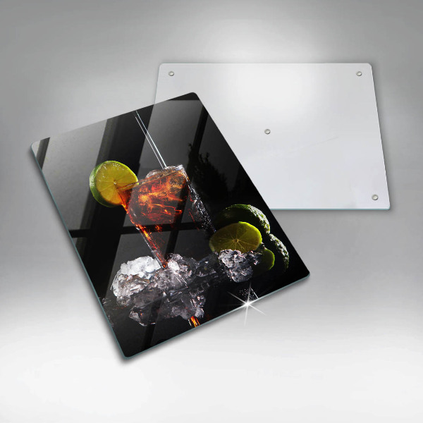 Chopping board glass An earthly drink with ice