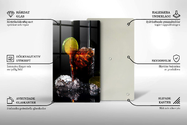 Chopping board glass An earthly drink with ice