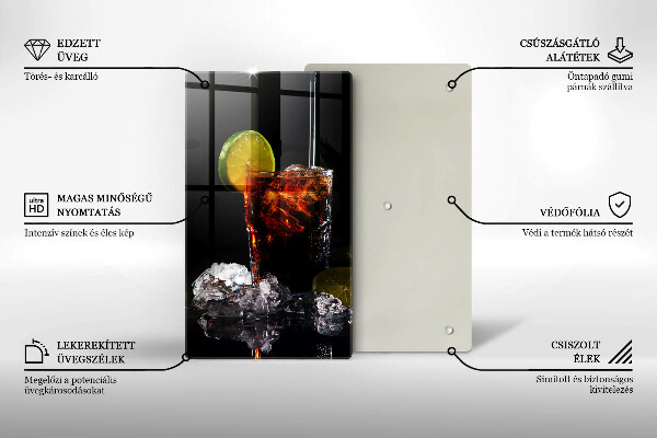 Chopping board glass An earthly drink with ice