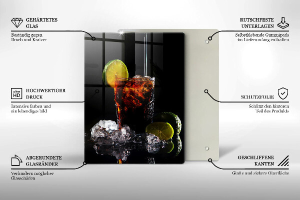 Chopping board glass An earthly drink with ice