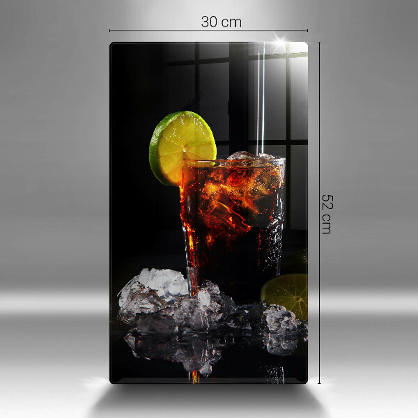 Chopping board glass An earthly drink with ice