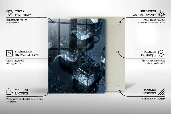 Chopping board glass Cold ice cubes