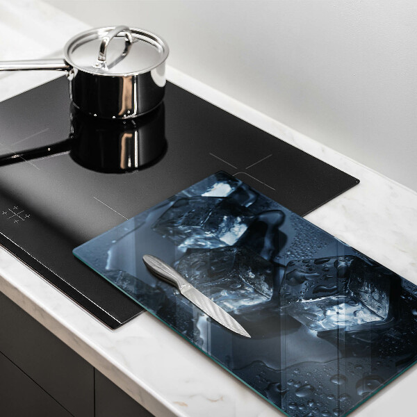 Chopping board glass Cold ice cubes