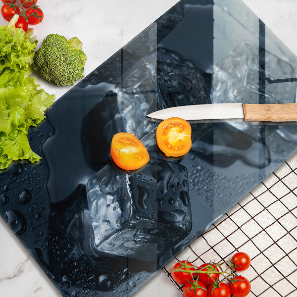 Chopping board glass Cold ice cubes
