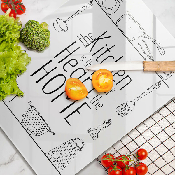 Chopping board glass Inscription, sentence