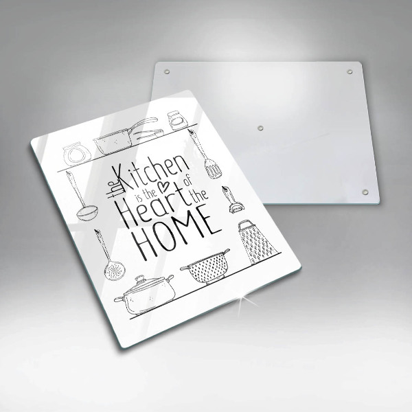 Chopping board glass Inscription, sentence