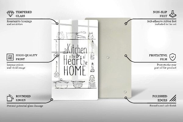 Chopping board glass Inscription, sentence